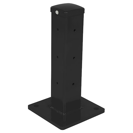 Vestil Rigid Tube Post 18 In Bolt-On Style Black GR-F3R-BO-TP18-BK